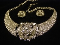 Lion Necklace and Earrings